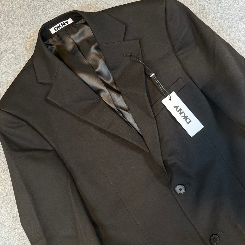 DKNY Duran Mens Black Two Button Blazer Sport Coat Jacket 36R DNUR217W0021
